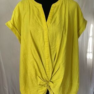 Marc New York Sunny Yellow Knot-Front Blouse